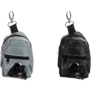 Mochila dispensador de bolsas gris y negra